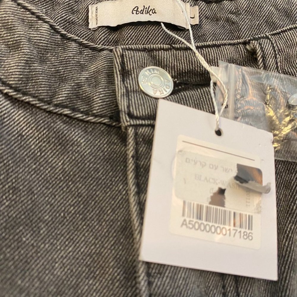 Adika Davis Straight Jeans Black Wash Large NEW Y2K - Picture 14 of 15